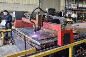 Berkeley Engineering high production plasma cutting machine shop.